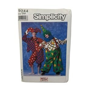 Adult Jester  & Clown Costume SIMPLICITY  9344 Size Small Sewing‎ Pattern